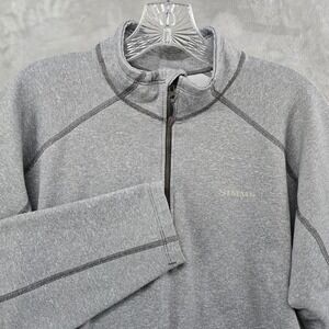 Simms Fishing Pullover Mens Large Gray 1/4 Zip Performance Fleece Sweatshirt